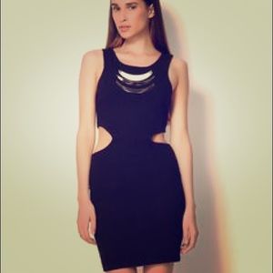 Bershka Black Cutout Mini Dress